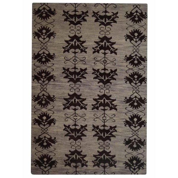 Glitzy Rugs 6 x 9 ft. Hand Knotted Wool Floral Rectangle Area RugBrown UBSN00921K0004A11